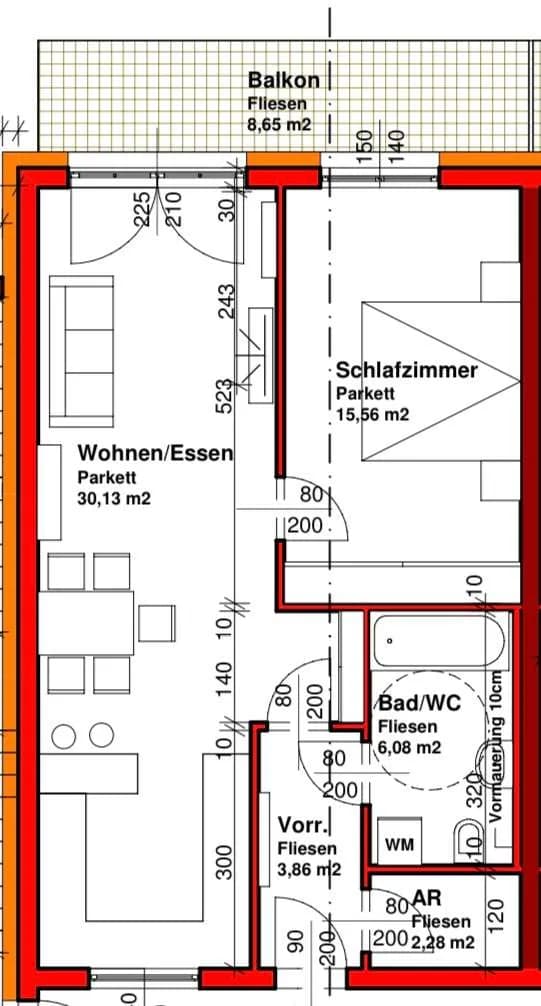 2-Zimmer-Wohnung mieten in Eferding – 58 m², € 699 – Bild 6 von 6