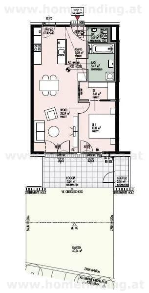 2-Zimmer-Wohnung mieten in Eisenstadt – 54,44 m², € 928 – Bild 9 von 9