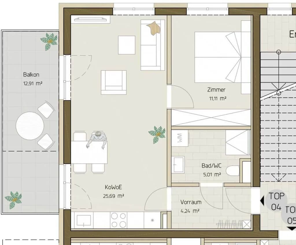 2-Zimmer-Wohnung kaufen in Graz – 46,05 m², € 270.980 – Bild 6 von 6