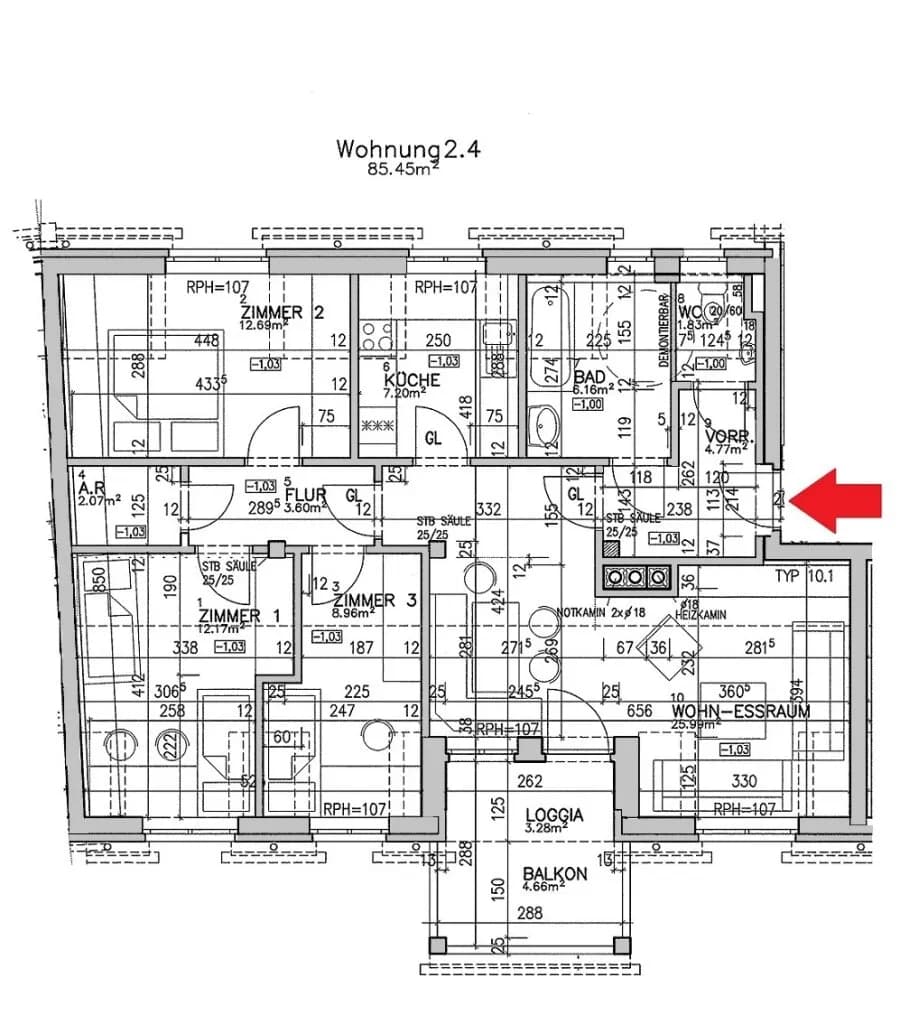 4-Zimmer-Wohnung mieten in Voitsberg – 85,46 m², € 1.086 – Bild 12 von 12