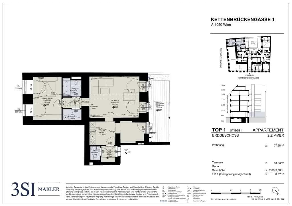 2-Zimmer-Wohnung kaufen in Wien – 57,88 m², € 495.000 – Bild 7 von 7