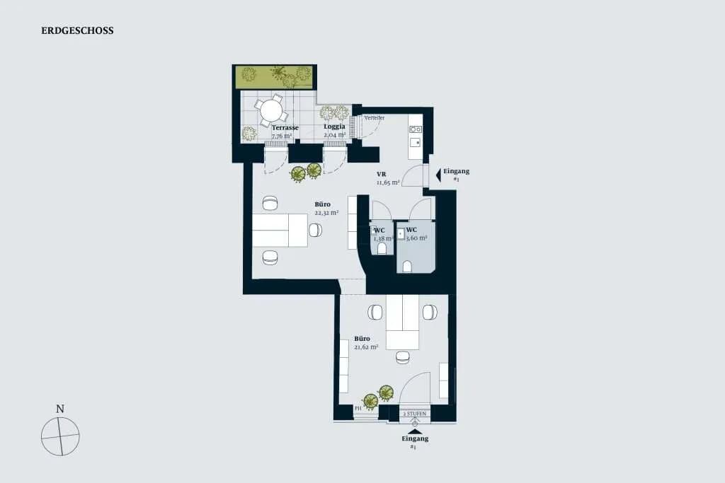 2-Zimmer-Gewerbeimmobilie kaufen in Wien – 61 m², € 393.700 – Bild 2 von 8