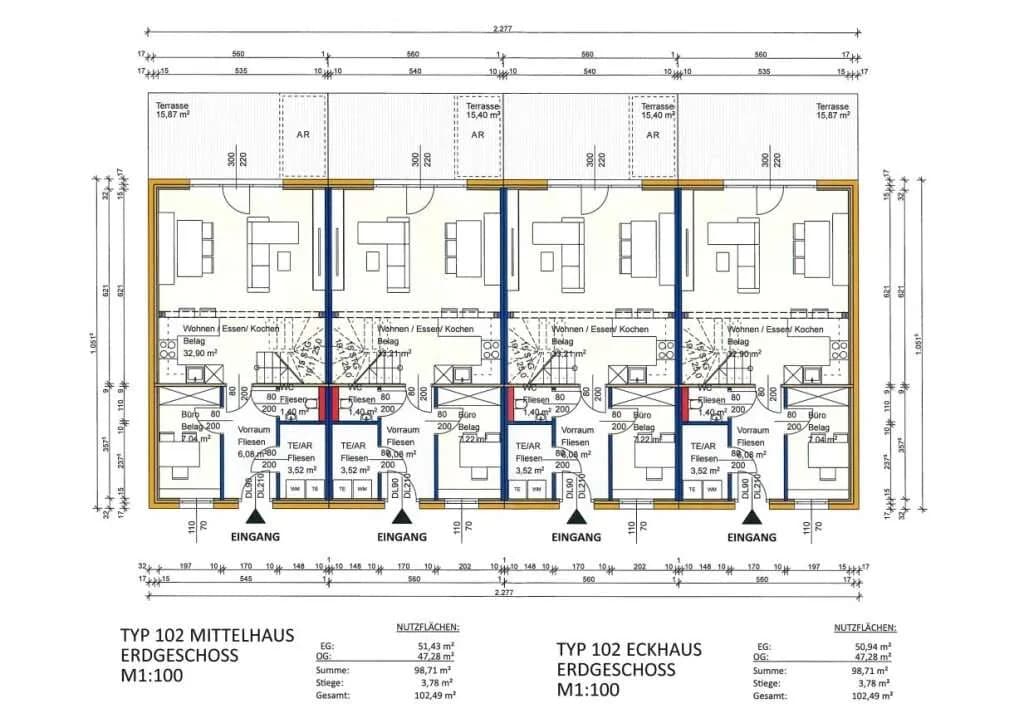 5-Zimmer-Immobilie mieten in Wiener Neustadt Land – 97,74 m², € 1.351 – Bild 2 von 3