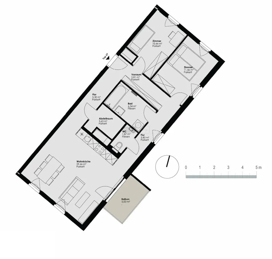 3-Zimmer-Wohnung mieten in Wien – 95 m², € 1.548 – Bild 2 von 2