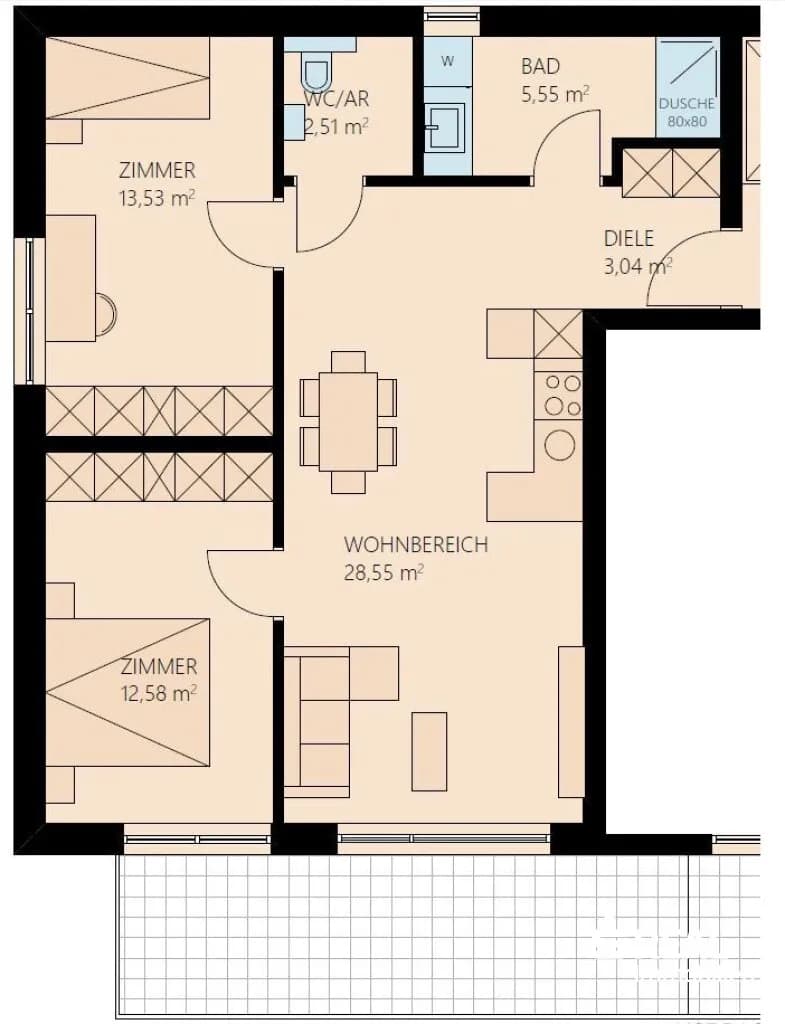 3-Zimmer-Wohnung kaufen in Innsbruck-Land – 65,76 m², € 481.000 – Bild 5 von 9