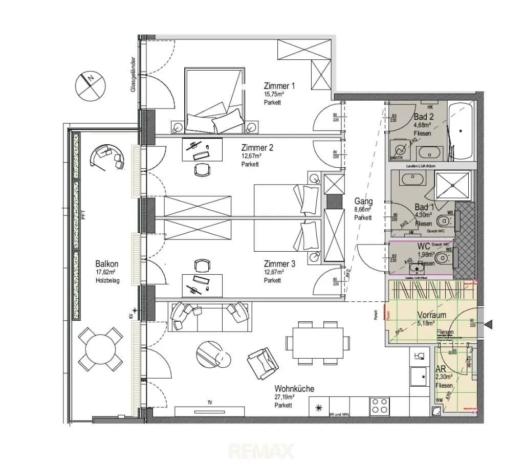 4-Zimmer-Wohnung kaufen in Wien – 95,34 m², € 1.137.000 – Bild 52 von 52