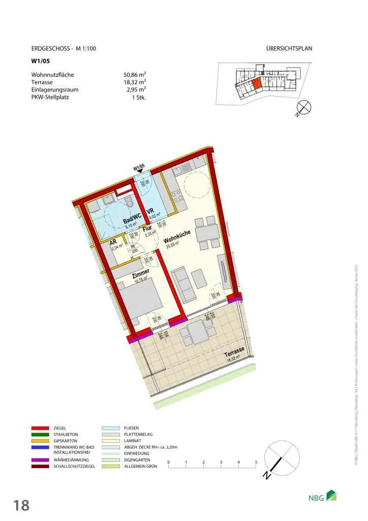 2-Zimmer-Wohnung mieten in Scheibbs – 52,02 m², € 535 – Bild 2 von 3