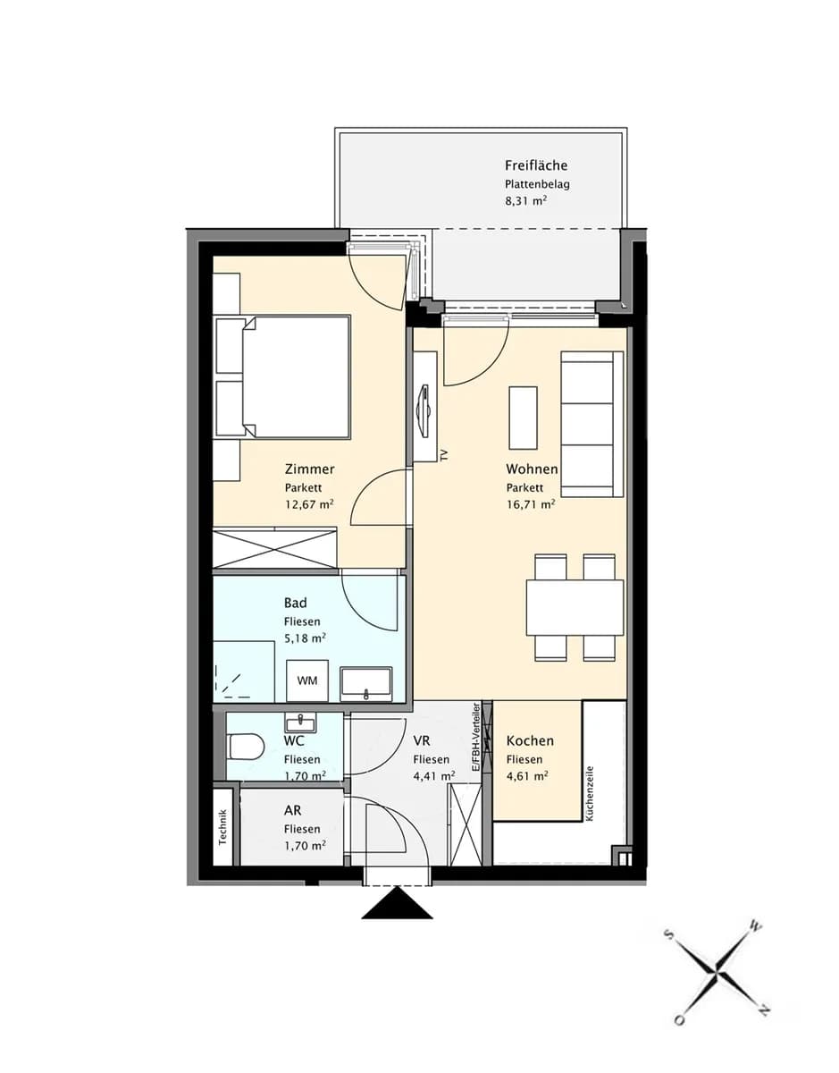 2-Zimmer-Wohnung mieten in Wien – 47 m², € 970 – Bild 9 von 10