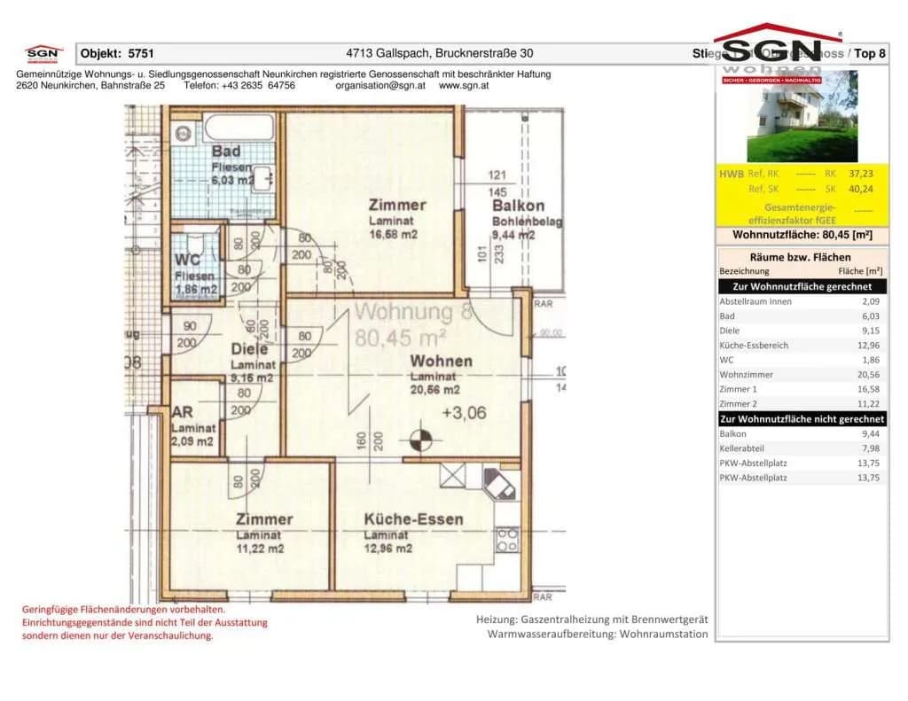 3-Zimmer-Wohnung mieten in Grieskirchen – 80,45 m², € 938 – Bild 15 von 15