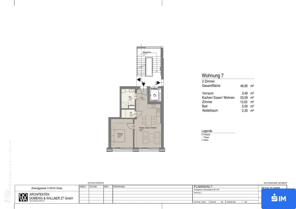 2-Zimmer-Wohnung kaufen in Graz – 46,9 m², € 351.750 – Bild 5 von 5
