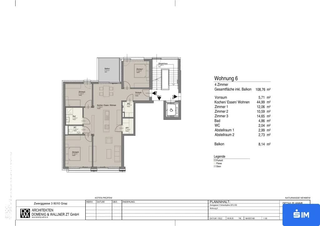4-Zimmer-Wohnung kaufen in Graz – 100,62 m², € 754.650 – Bild 5 von 5