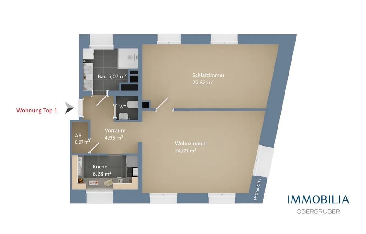 2-Zimmer-Wohnung kaufen in Wien – 63 m², € 278.000 – Bild 12 von 13