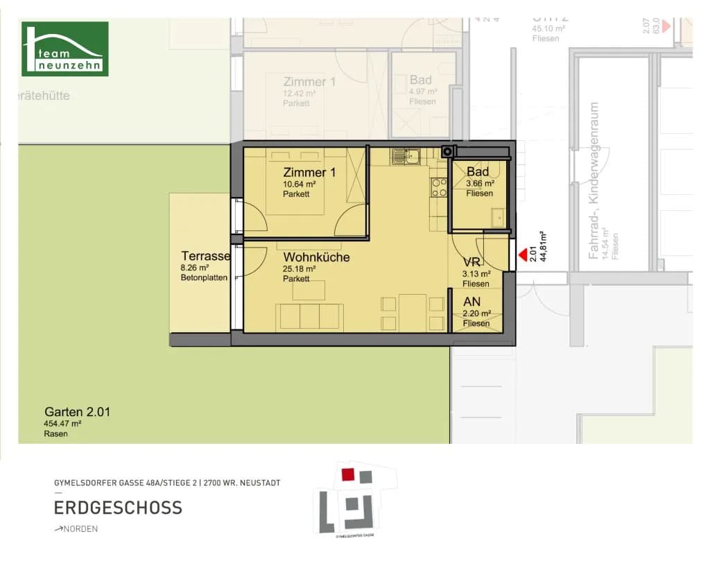 2-Zimmer-Wohnung mieten in Wiener Neustadt – 44,81 m², € 900 – Bild 16 von 16