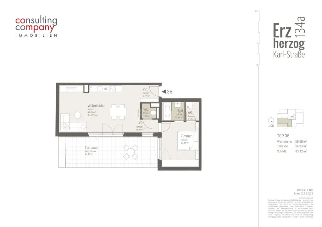 2-Zimmer-Wohnung mieten in Wien – 59,09 m², € 1.149 – Bild 28 von 28