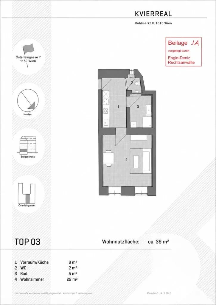 Wohnung kaufen in Wien – 39,34 m², € 210.000 – Bild 9 von 9