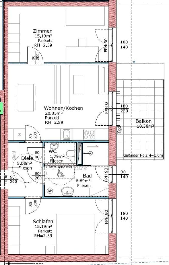 3-Zimmer-Wohnung mieten in Graz-Umgebung – 64,99 m², € 799 – Bild 9 von 9