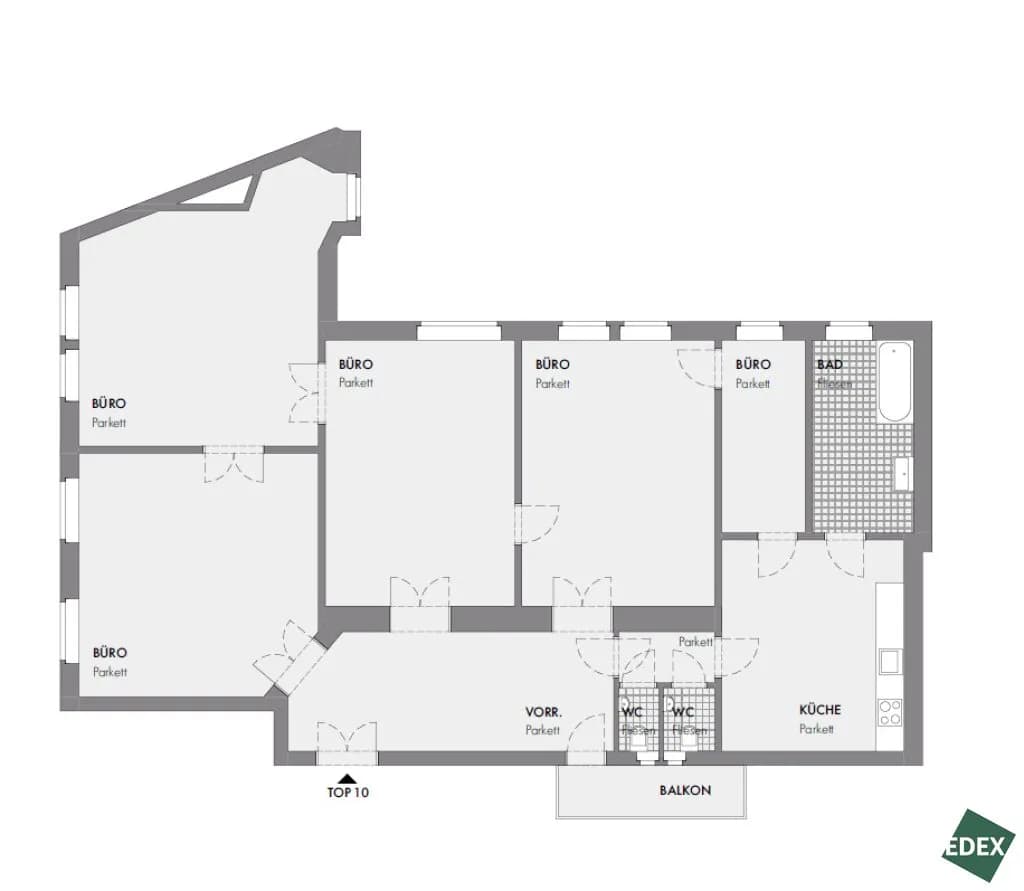 5-Zimmer-Gewerbeimmobilie mieten in Wien – 154 m², € 3.844 – Bild 13 von 13