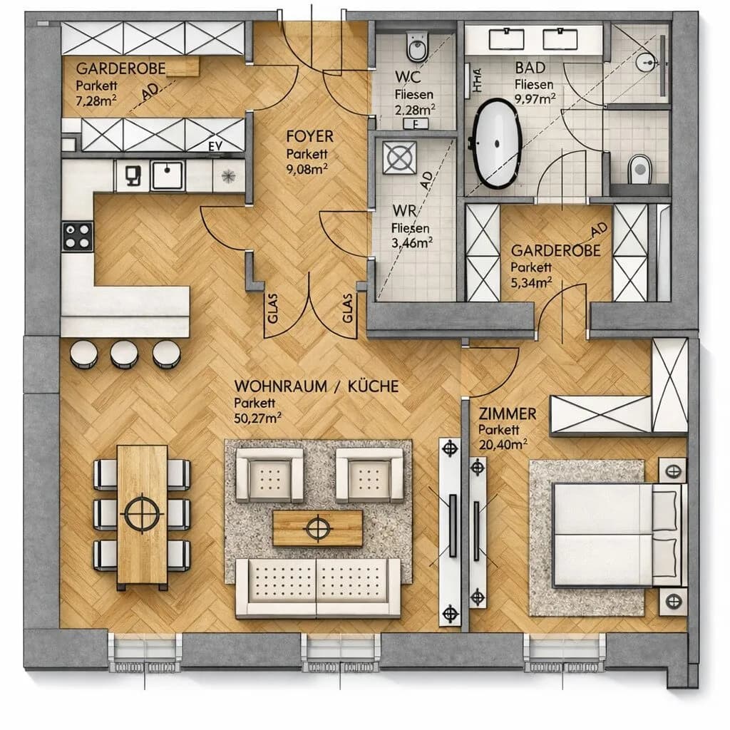 2-Zimmer-Wohnung mieten in Wien – 108,58 m², € 4.645 – Bild 28 von 28