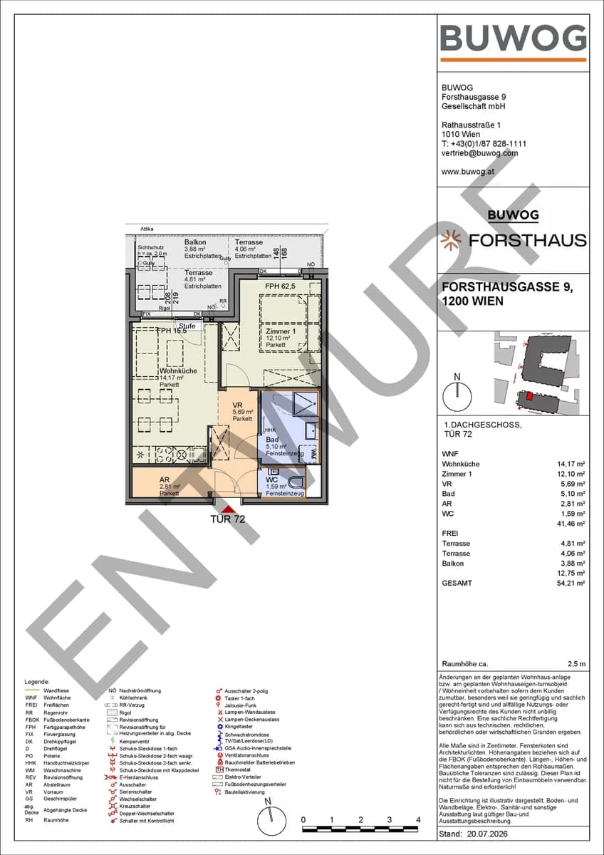 2-Zimmer-Wohnung kaufen in Wien – 41,46 m², € 265.000 – Bild 2 von 8