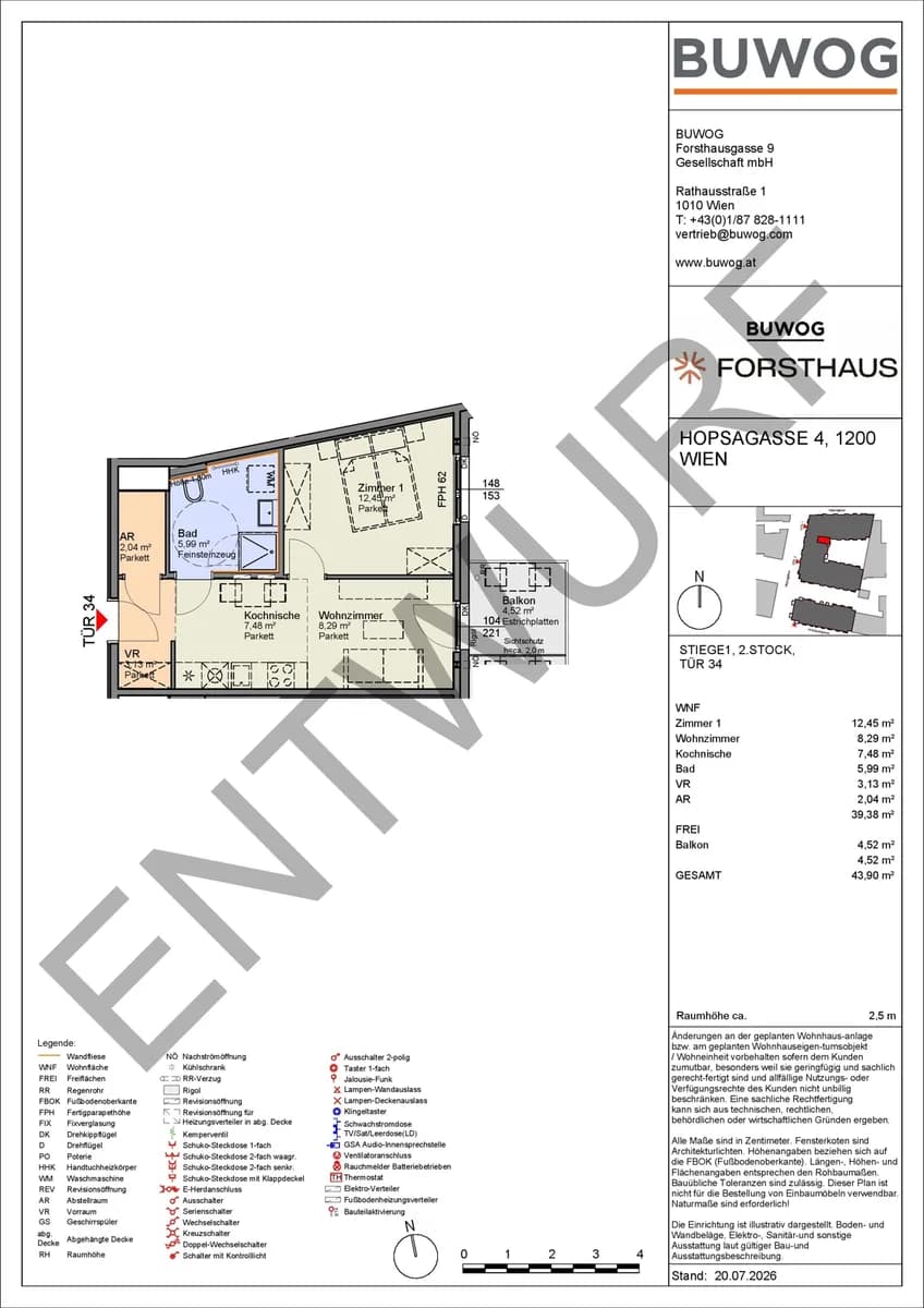 2-Zimmer-Wohnung kaufen in Wien – 39,38 m², € 240.000 – Bild 2 von 8