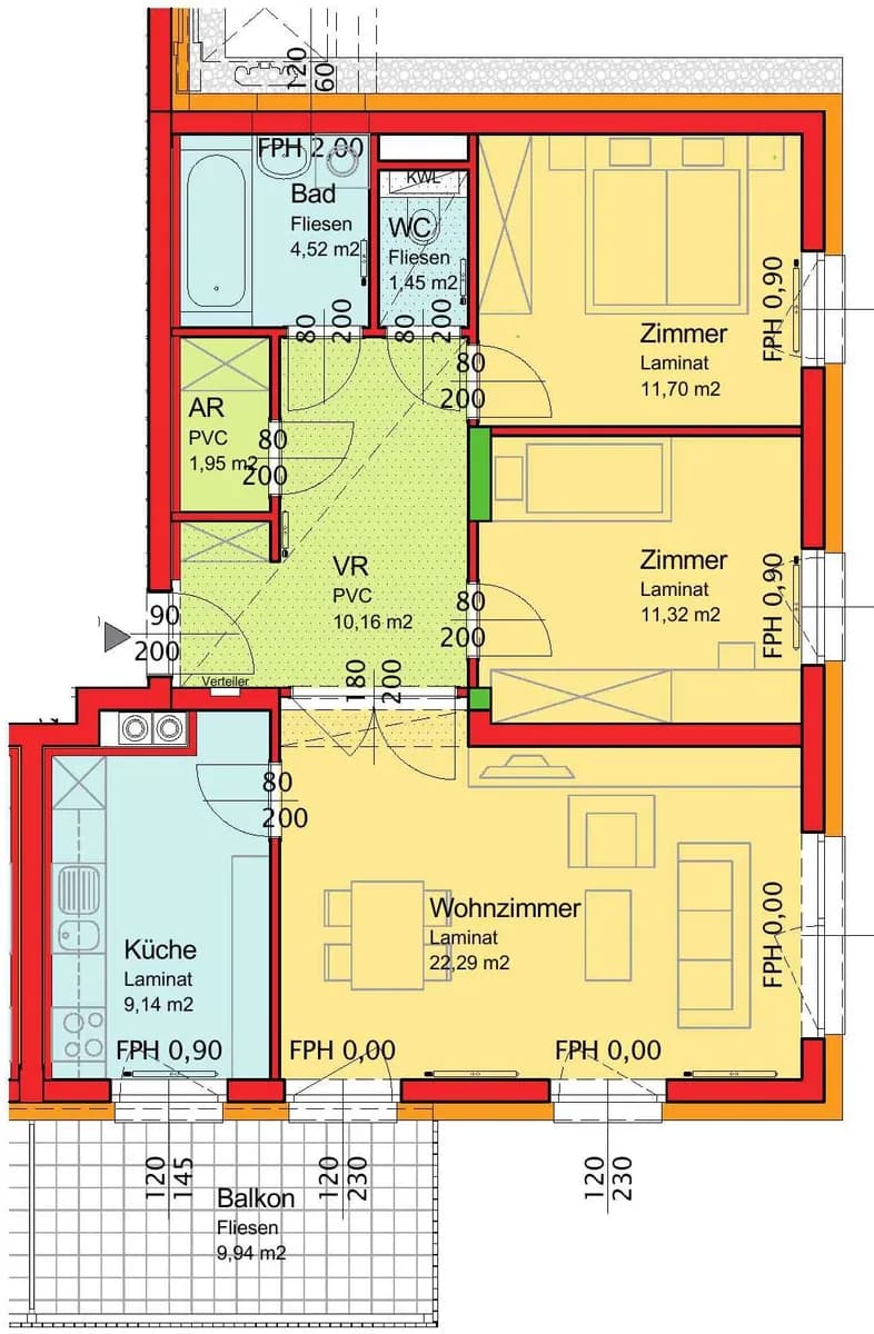 3-Zimmer-Wohnung mieten in Wiener Neustadt Land – 72,55 m², € 769 – Bild 4 von 4