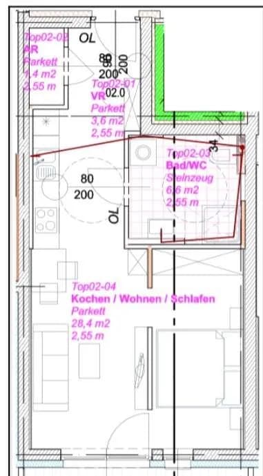 1-Zimmer-Wohnung mieten in Graz – 41 m², € 600 – Bild 8 von 8