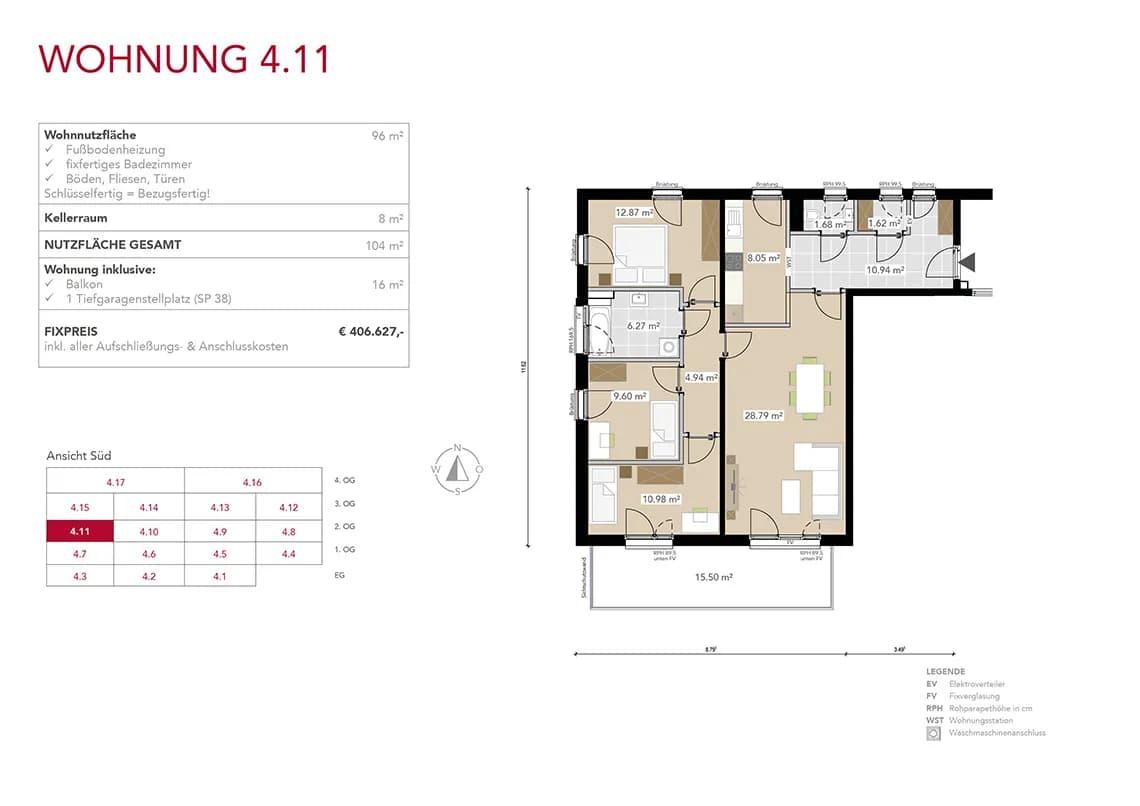 4-Zimmer-Wohnung kaufen in Graz – 96 m², € 406.627