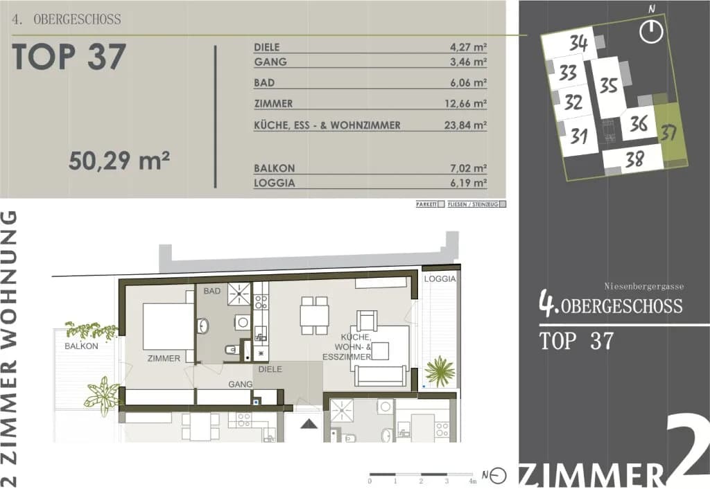 2-Zimmer-Wohnung mieten in Graz – 51 m², € 777 – Bild 6 von 6
