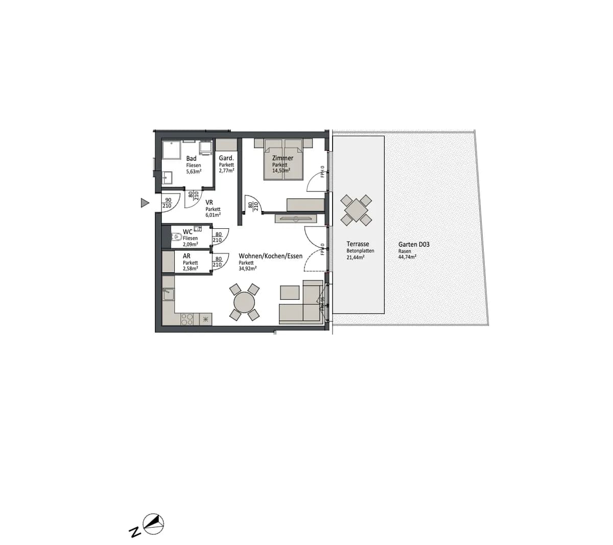 2-Zimmer-Wohnung kaufen in Villach – 68 m², € 284.900 – Bild 2 von 5
