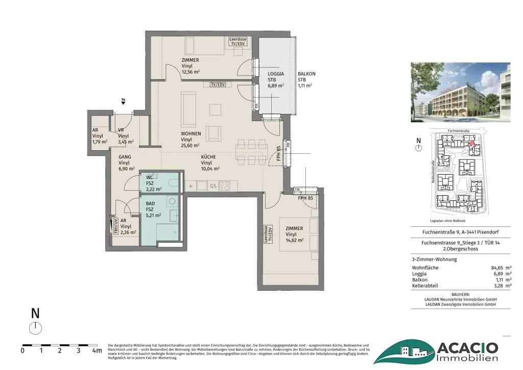 3-Zimmer-Wohnung mieten in Tulln – 84,65 m², € 1.260 – Bild 15 von 15