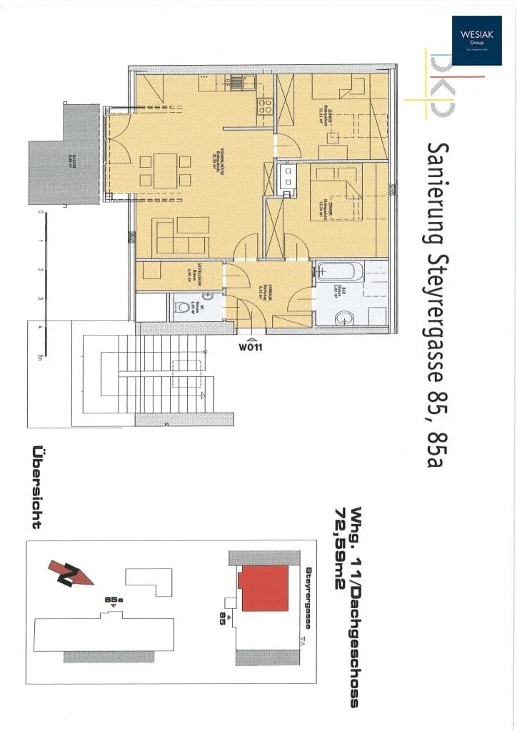 3-Zimmer-Wohnung mieten in Graz – 73 m², € 894 – Bild 2 von 2