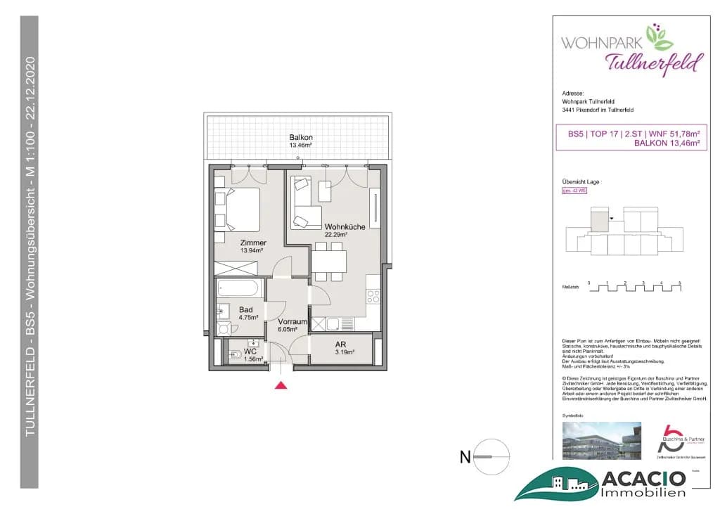 2-Zimmer-Wohnung mieten in Tulln – 51,78 m², € 829 – Bild 12 von 12