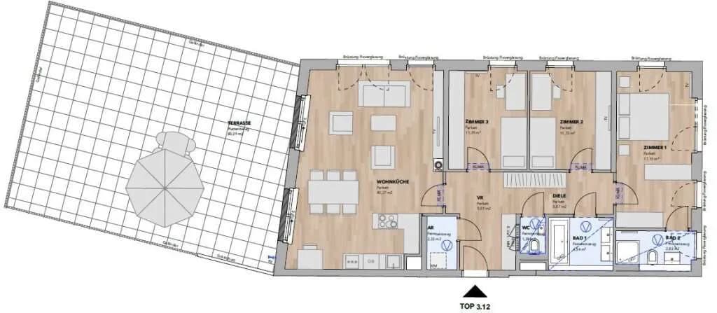4-Zimmer-Wohnung kaufen in Sankt Pölten Land – 107,33 m², € 807.500 – Bild 3 von 15