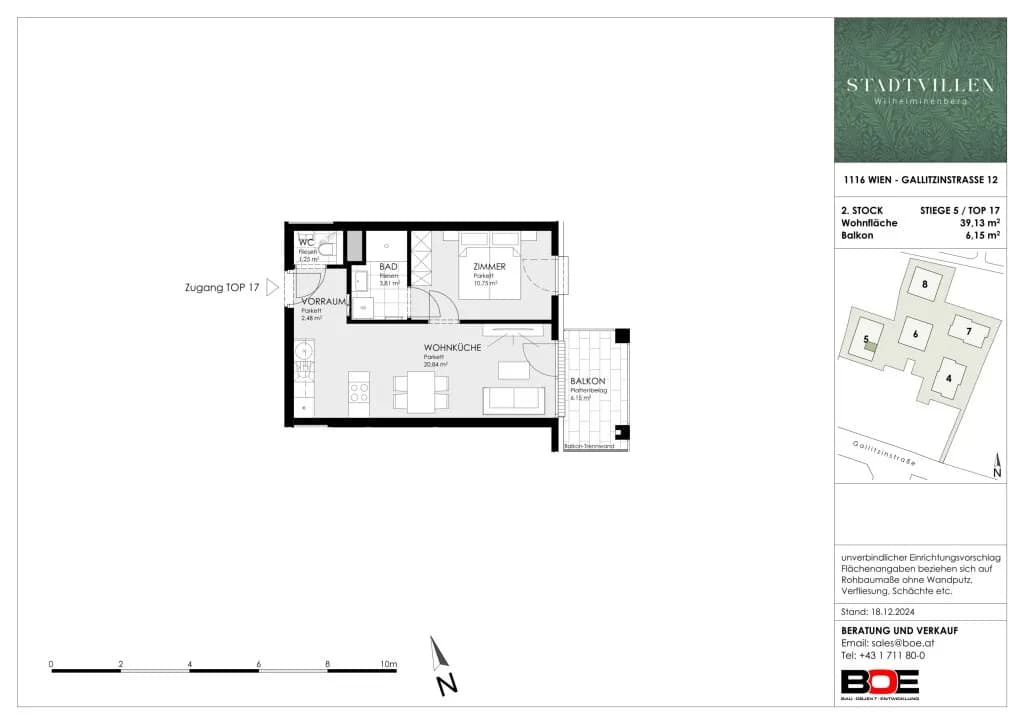 2-Zimmer-Wohnung kaufen in Wien – 39,13 m², € 312.800 – Bild 8 von 8