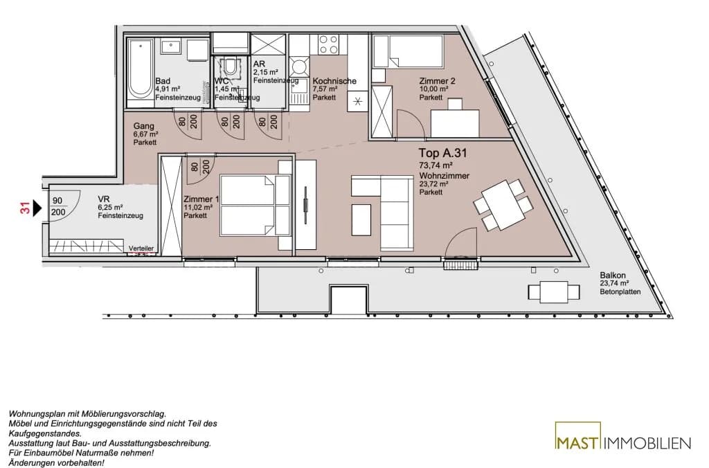3-Zimmer-Wohnung kaufen in Wien – 73,74 m², € 491.000 – Bild 14 von 14