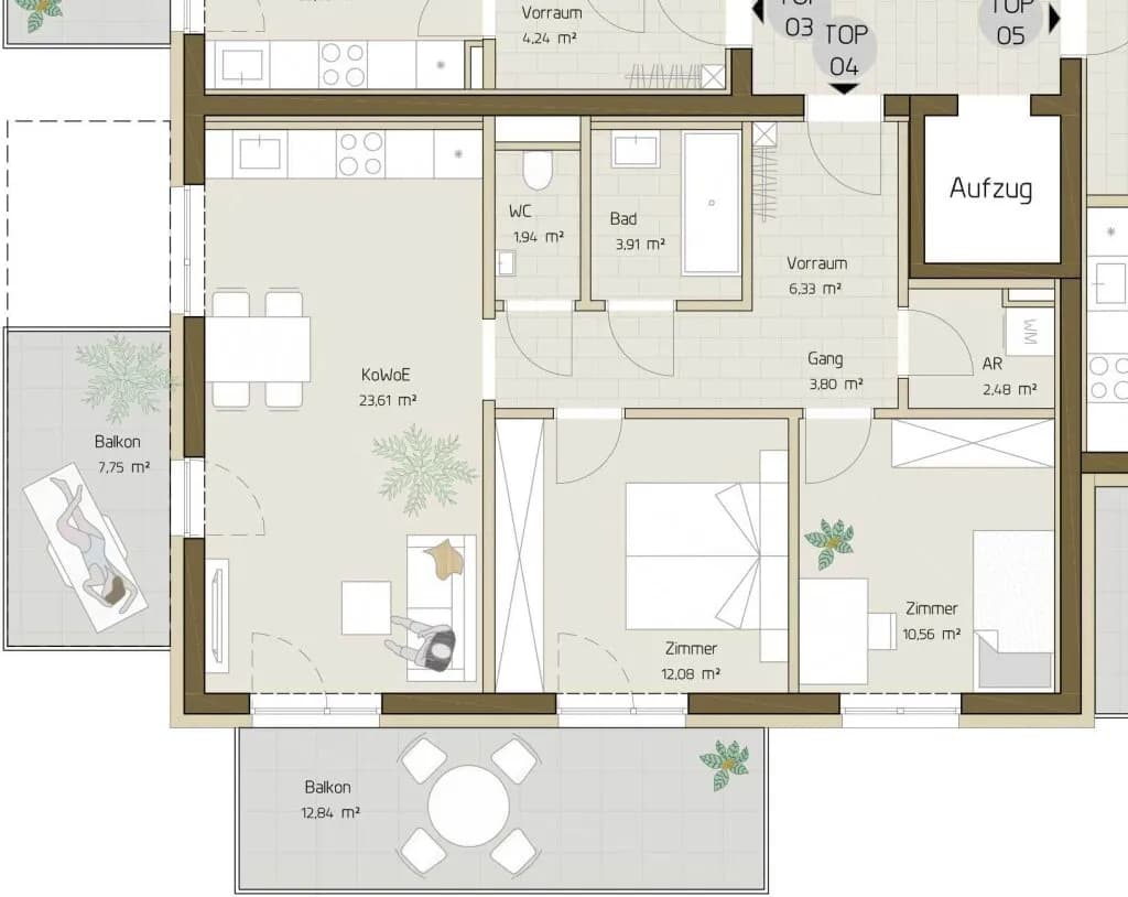 3-Zimmer-Wohnung kaufen in Graz – 64,71 m², € 340.052 – Bild 6 von 6