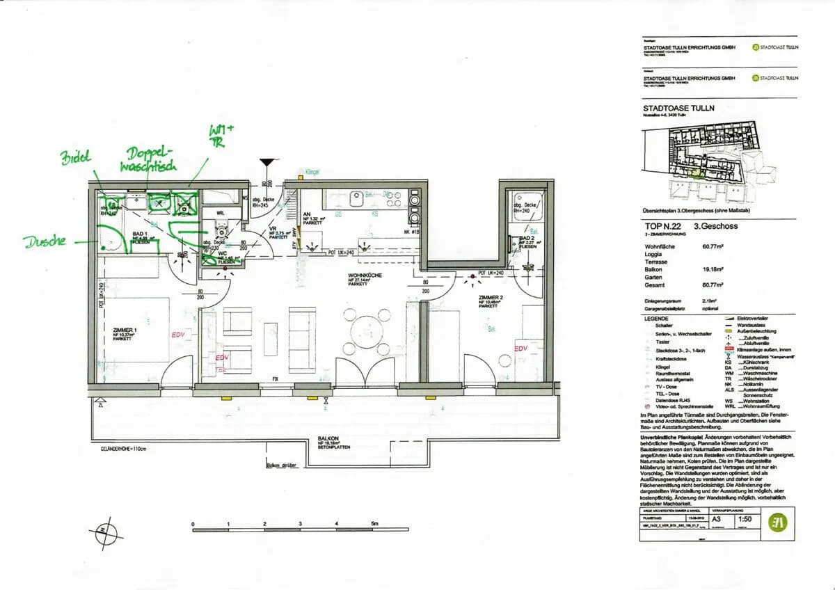 3-Zimmer-Wohnung kaufen in Tulln – 60,77 m², € 349.900 – Bild 2 von 18