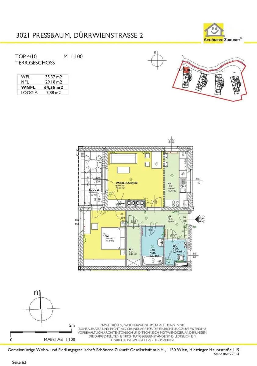 2-Zimmer-Wohnung mieten in Sankt Pölten Land – 64,8 m², € 930 – Bild 6 von 8
