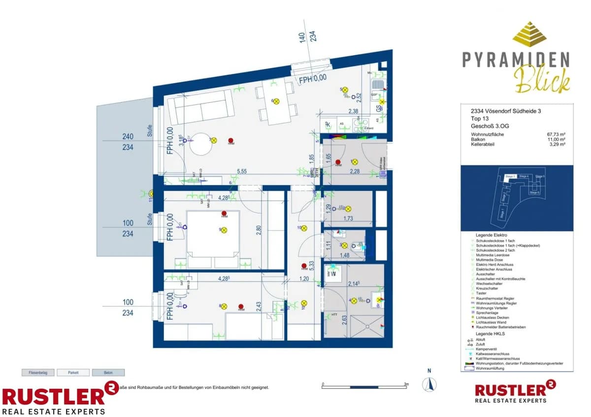 3-Zimmer-Wohnung kaufen in Mödling – 67,73 m², € 328.200 – Bild 7 von 10