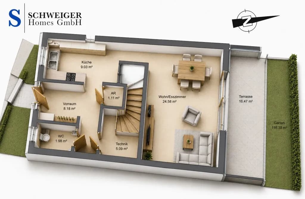 4-Zimmer-Haus kaufen in Wiener Neustadt Land – 146 m², € 509.900 – Bild 9 von 11