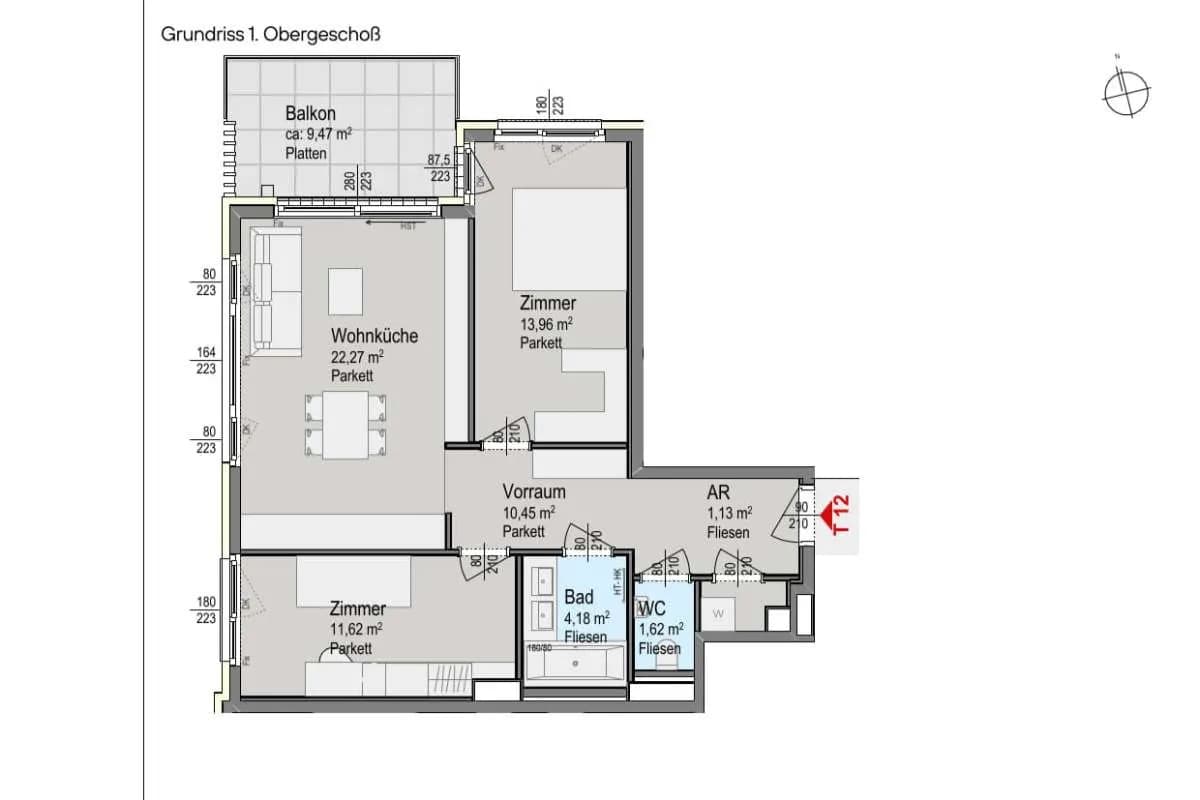 3-Zimmer-Wohnung kaufen in Wien – 65,23 m², € 545.000 – Bild 8 von 9
