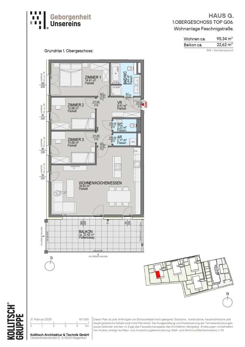 4-Zimmer-Wohnung kaufen in Klagenfurt – 95,34 m², € 534.000 – Bild 2 von 17