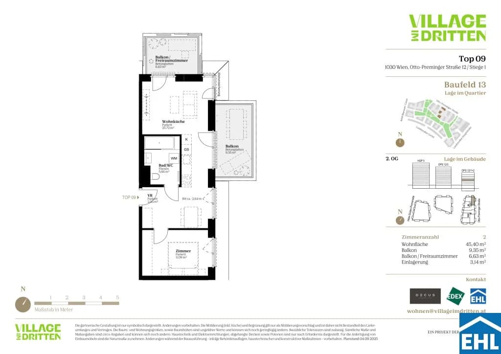 2-Zimmer-Wohnung kaufen in Wien – 45,23 m², € 384.000 – Bild 3 von 9