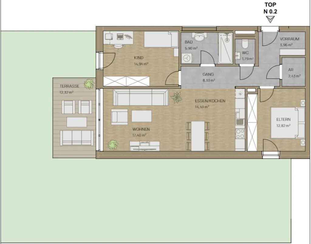 3-Zimmer-Wohnung mieten in Liezen – 82 m², € 2.192 – Bild 6 von 6
