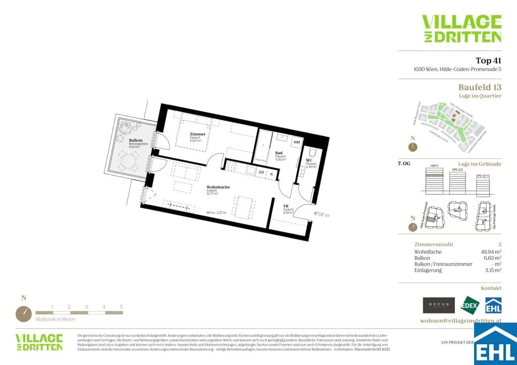 2-Zimmer-Wohnung kaufen in Wien – 49,64 m², € 440.000 – Bild 3 von 9