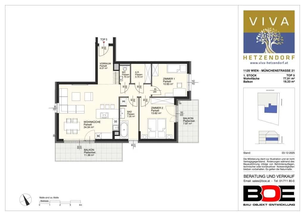 3-Zimmer-Wohnung kaufen in Wien – 77,91 m², € 598.000 – Bild 7 von 7