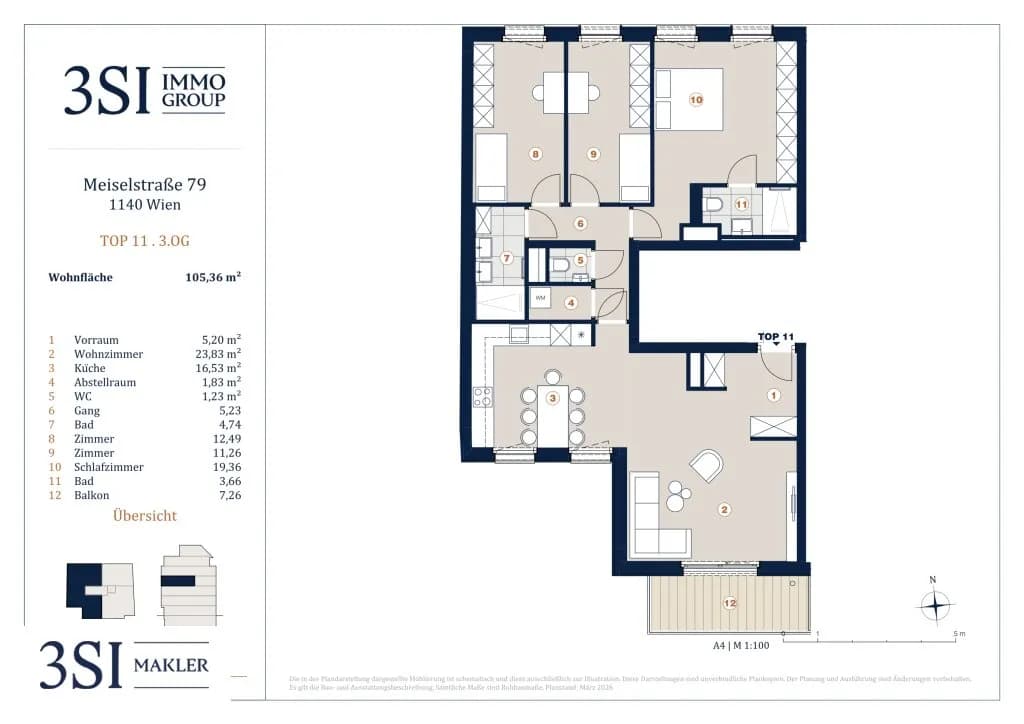 4-Zimmer-Wohnung kaufen in Wien – 105,36 m², € 804.450 – Bild 7 von 7