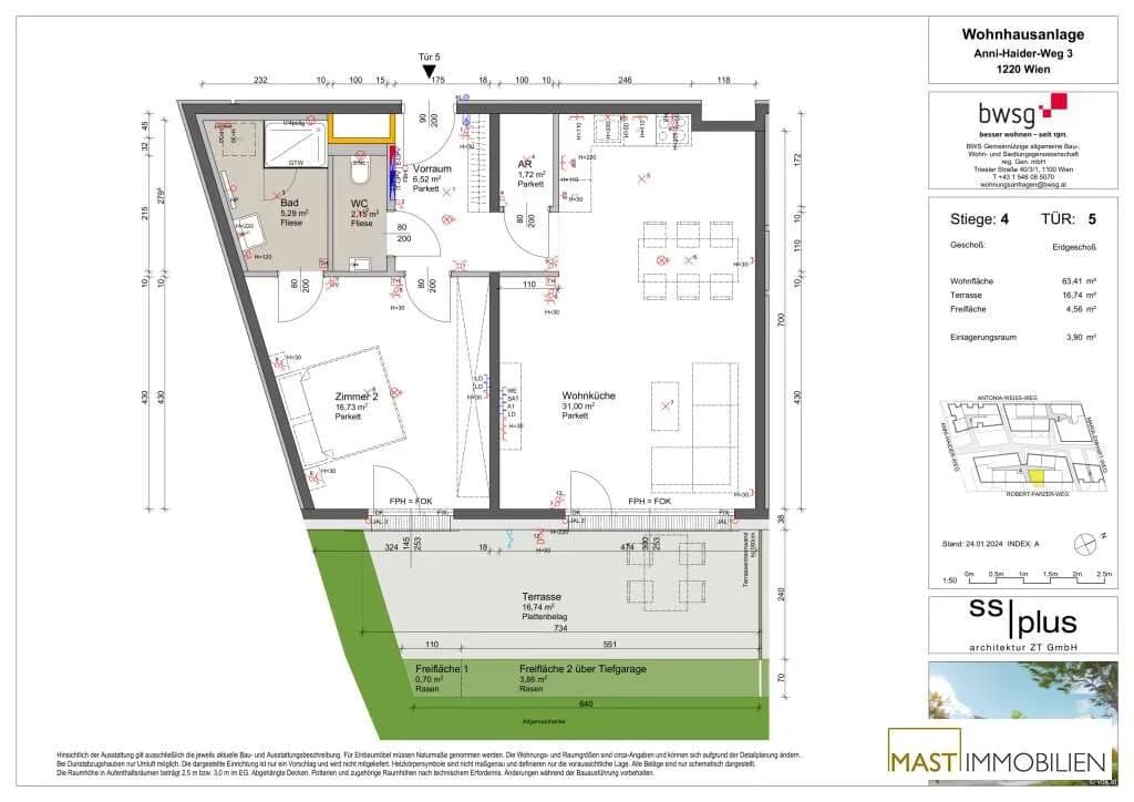 2-Zimmer-Wohnung kaufen in Wien – 63,41 m², € 309.000 – Bild 8 von 8