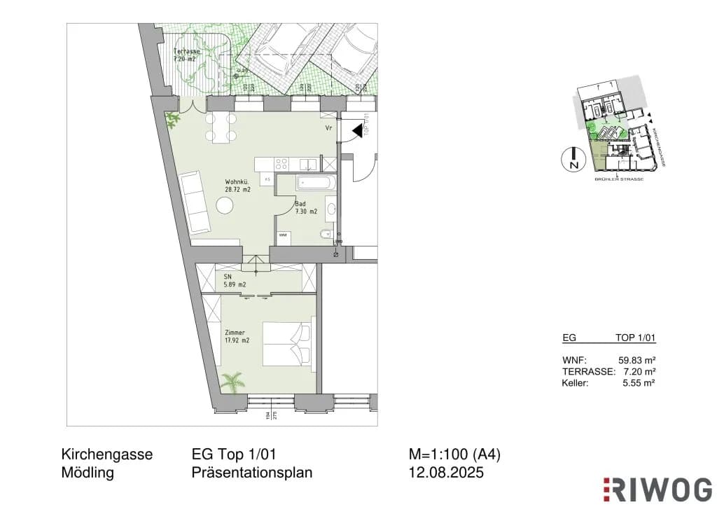 2-Zimmer-Wohnung kaufen in Mödling – 59,83 m², € 390.000 – Bild 21 von 22