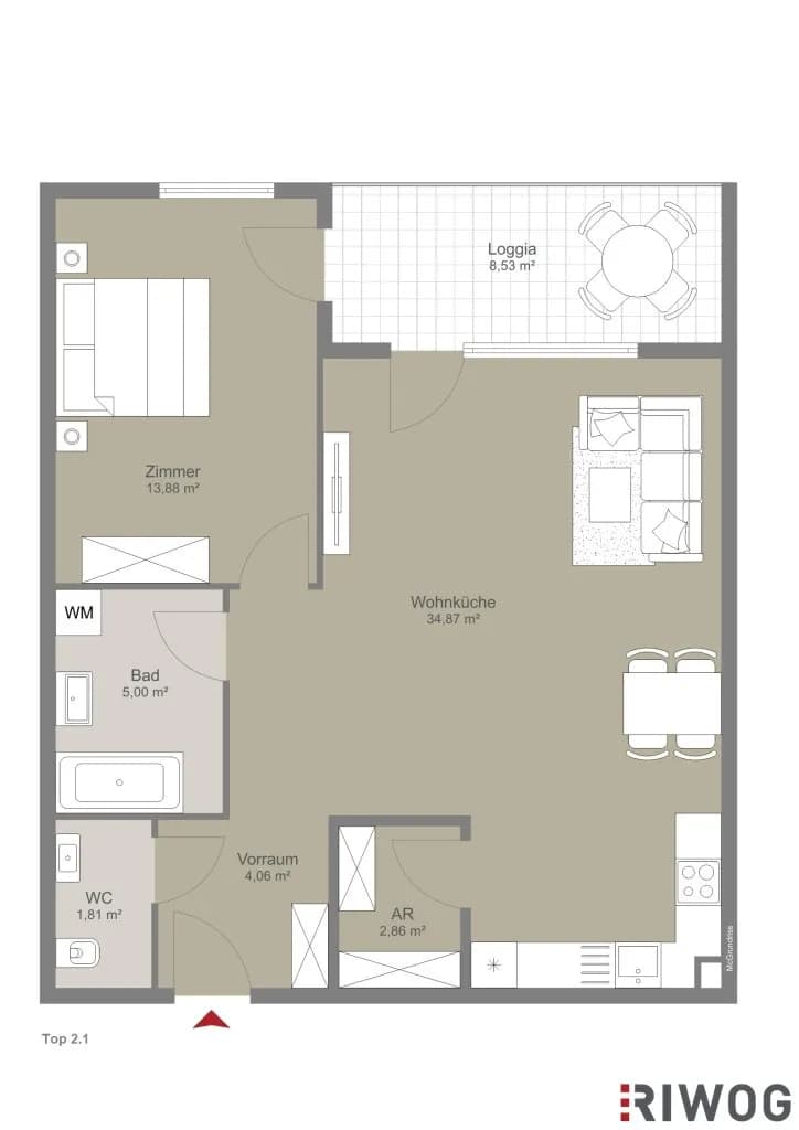 2-Zimmer-Wohnung kaufen in Mistelbach – 62,48 m², € 285.000 – Bild 28 von 28